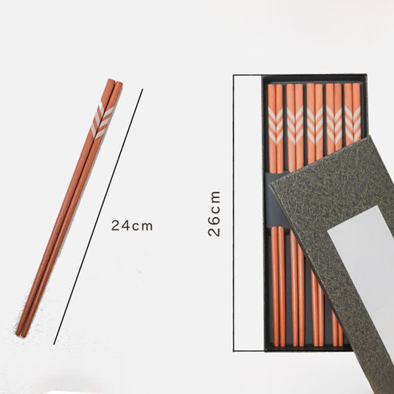 Buddha Stones Red Sandalwood Grounding Striped Design Chopsticks - image 11