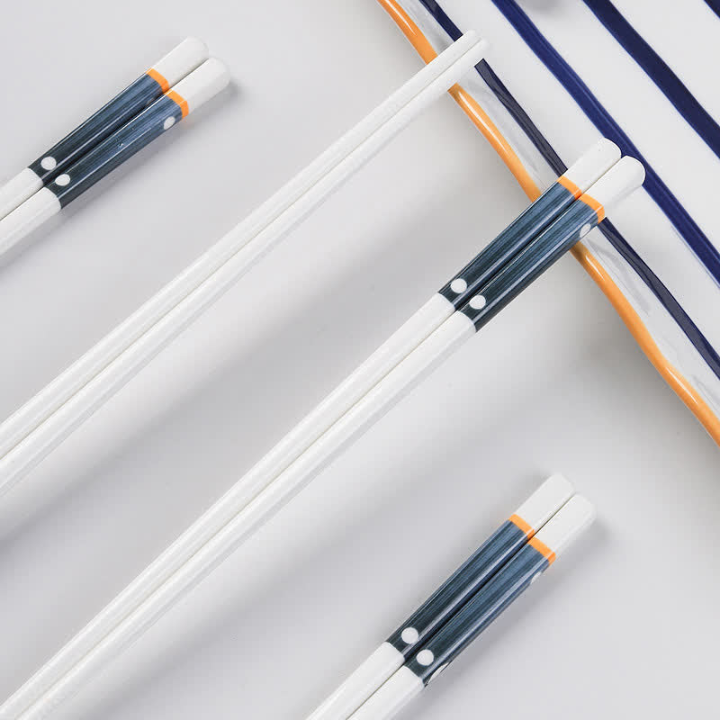 Buddha Stones White Ceramic Wave Striped Orchid Grass Pattern Minimalist Japanese Chopsticks - image 12