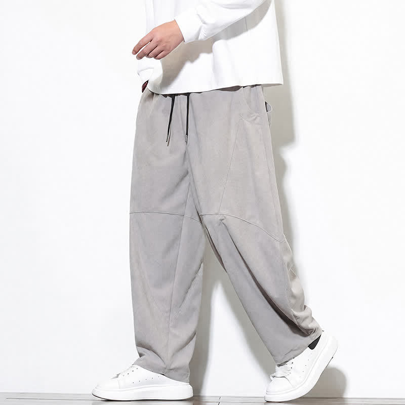 Buddha Stones Fall Classic Simple Drawstring Solid Ankle Pants Corduroy Men's Tapered Pants With Pocket - image 25