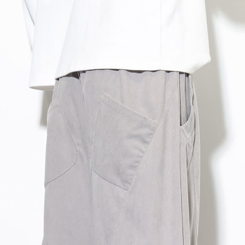 Buddha Stones Fall Classic Simple Drawstring Solid Ankle Pants Corduroy Men's Tapered Pants With Pocket - image 35