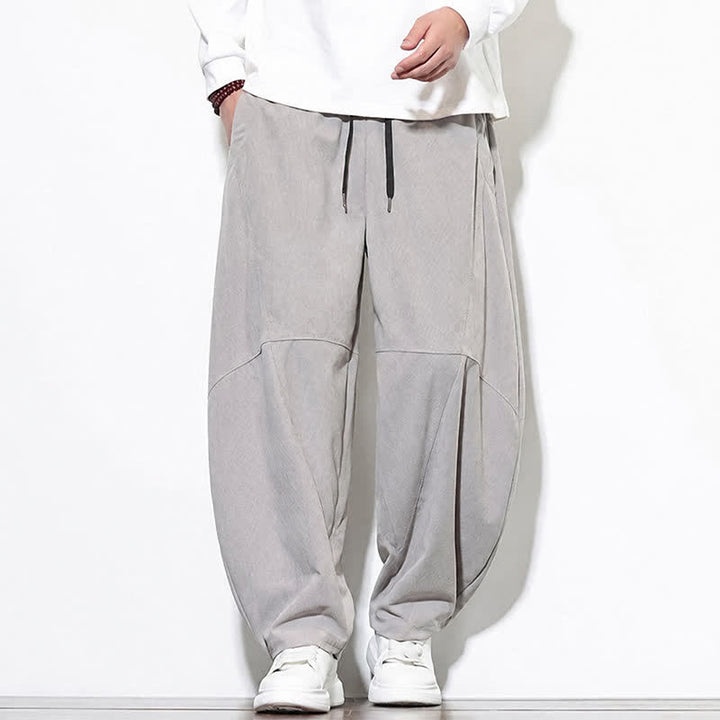 Buddha Stones Fall Classic Simple Drawstring Solid Ankle Pants Corduroy Men's Tapered Pants With Pocket - image 27