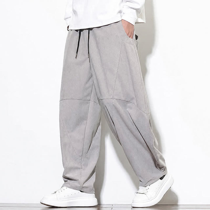 Buddha Stones Fall Classic Simple Drawstring Solid Ankle Pants Corduroy Men's Tapered Pants With Pocket - image 32