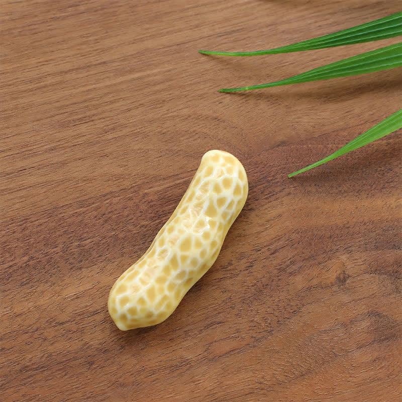Buddha Stones Ceramic Food Style Mini Chopstick Holder - Peanuts Approx. 5.4 × 1.6 × 1.1 cm - image 14
