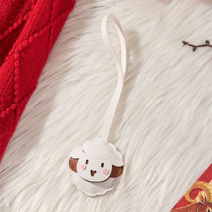 Buddha Stones Cute Goat Leather Bag Hanging Decoration Keychains - image 4