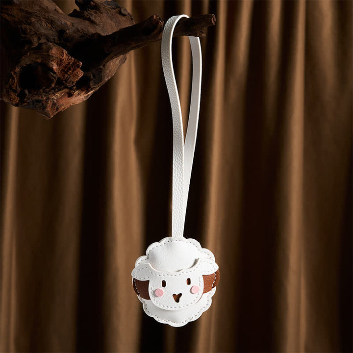 Buddha Stones Cute Goat Leather Bag Hanging Decoration Keychains - image 1