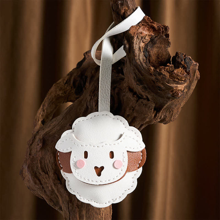 Buddha Stones Cute Goat Leather Bag Hanging Decoration Keychains - Goat - image 0
