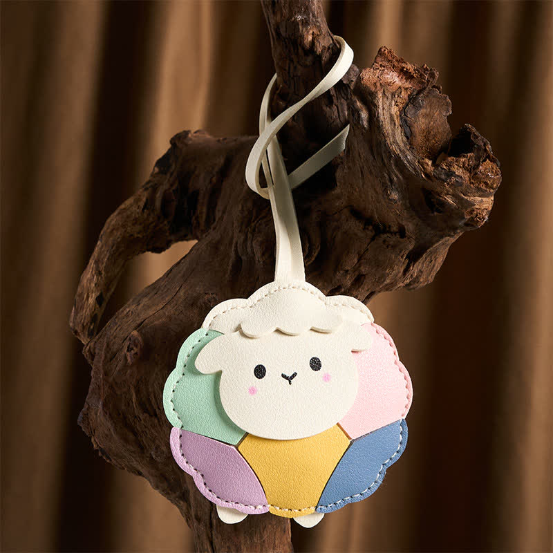 Buddha Stones Leather Cartoon Goat Bag Hanging Decoration Protection Keychains - Goat - image 0