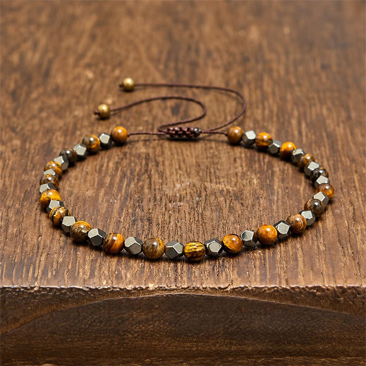 Buddha Stones Tiger Eye Black Magnetite Braided Confidence Adjustable Bracelet - Tiger Eye (Wrist Circumference: 5.9-7.9 in/15-20 cm) - image 0