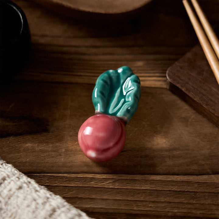 Buddha Stones Ceramic Vegetable Design Mini Tabletop Chopstick Holder - image 3