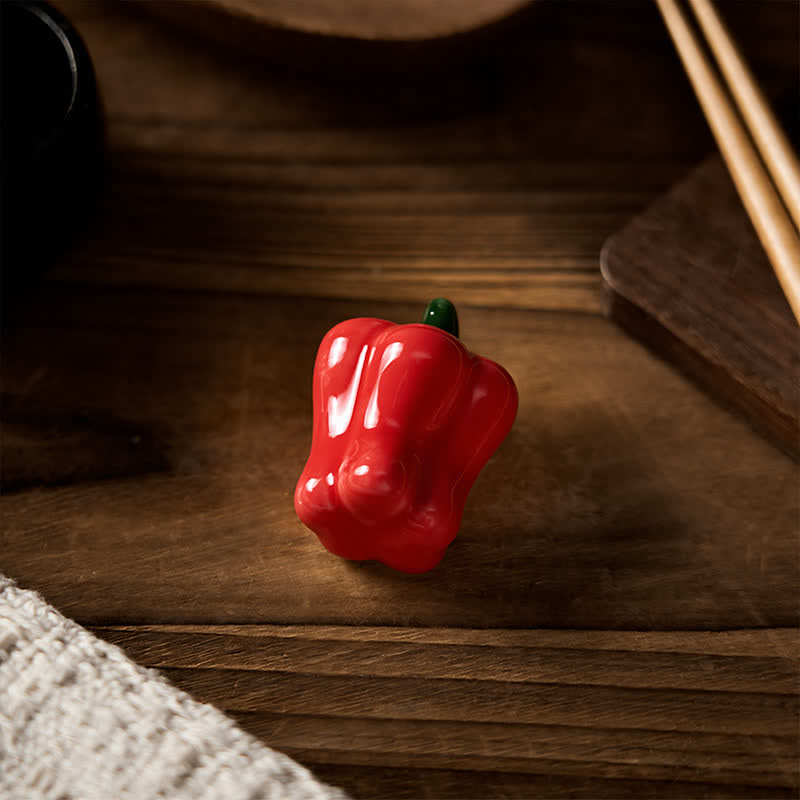 Buddha Stones Ceramic Vegetable Design Mini Tabletop Chopstick Holder - image 37