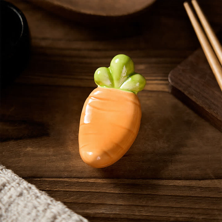 Buddha Stones Ceramic Vegetable Design Mini Tabletop Chopstick Holder - image 53