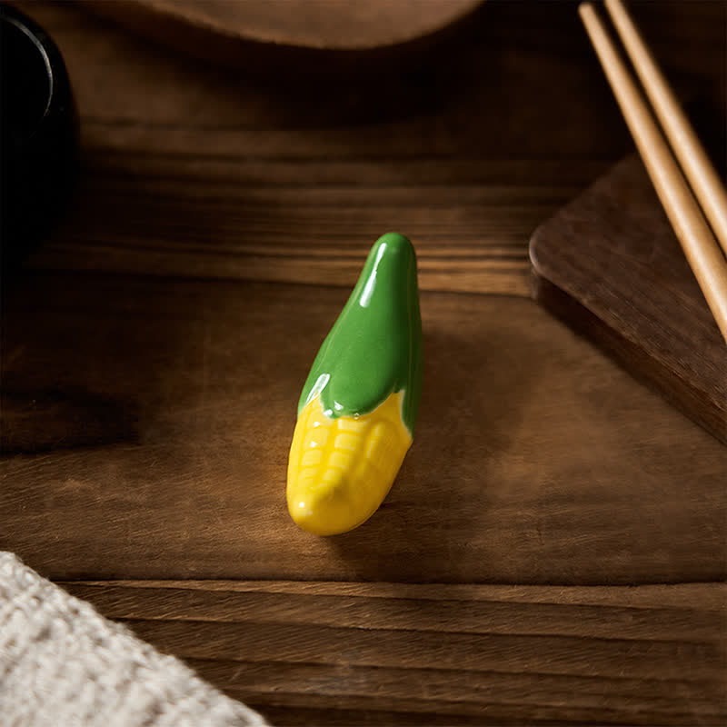 Buddha Stones Ceramic Vegetable Design Mini Tabletop Chopstick Holder - image 8