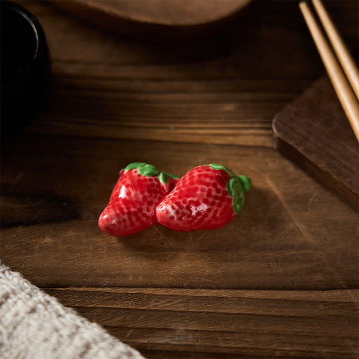 Buddha Stones Mini Ceramic Fruit Design Chopstick Holder - image 22