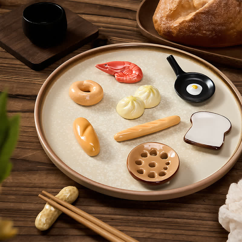 Buddha Stones Ceramic Food Style Mini Chopstick Holder - image 0