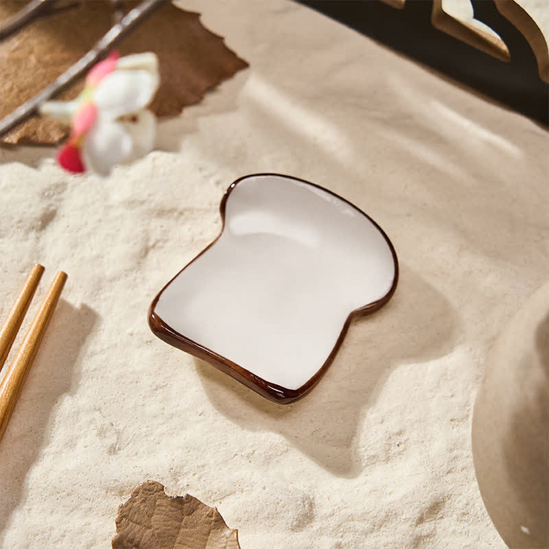 Buddha Stones Ceramic Food Style Mini Chopstick Holder - Bread Slices Approx. 4.8 × 4 × 1 cm - image 12