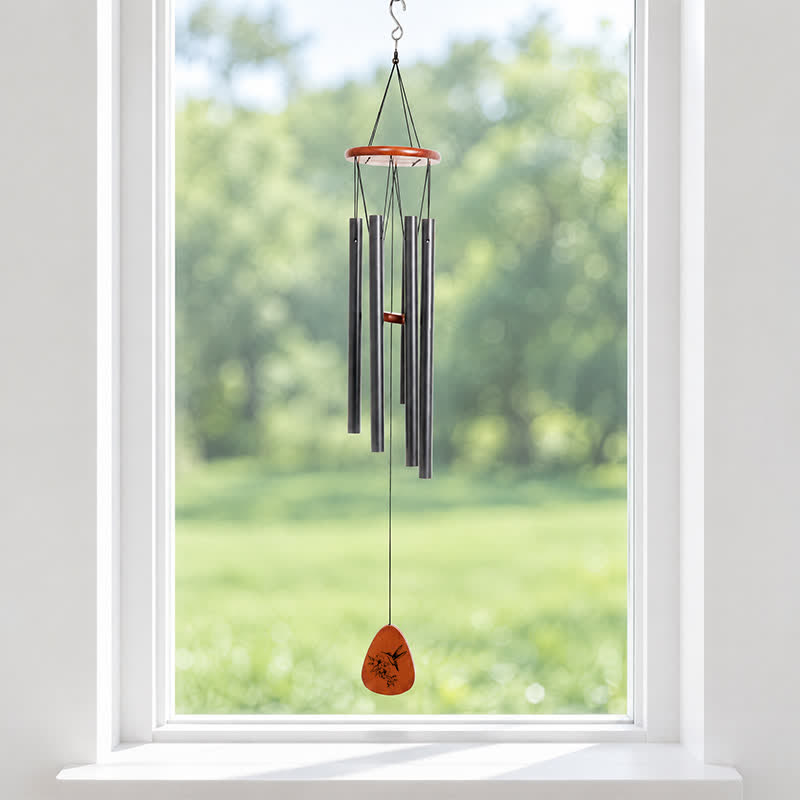 Buddha Stones Rustic Zen Aluminum Tubes Wood Hanging Wind Chime - image 1