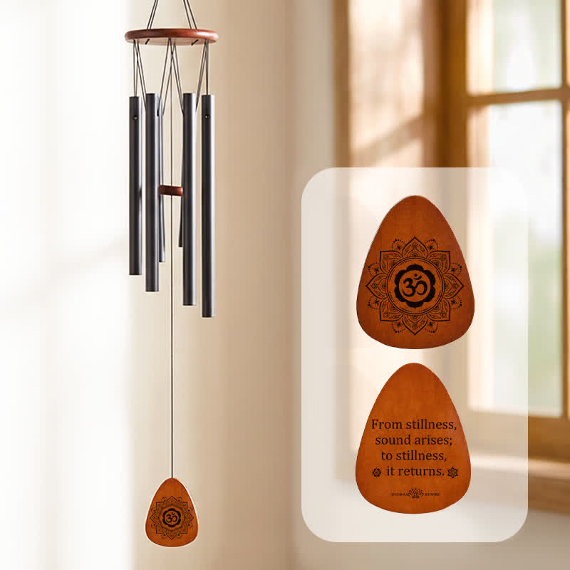 Buddha Stones OM Mandala Mindfulness Aluminum And Wood Serenity Wind Chime - OM Mandala - image 0