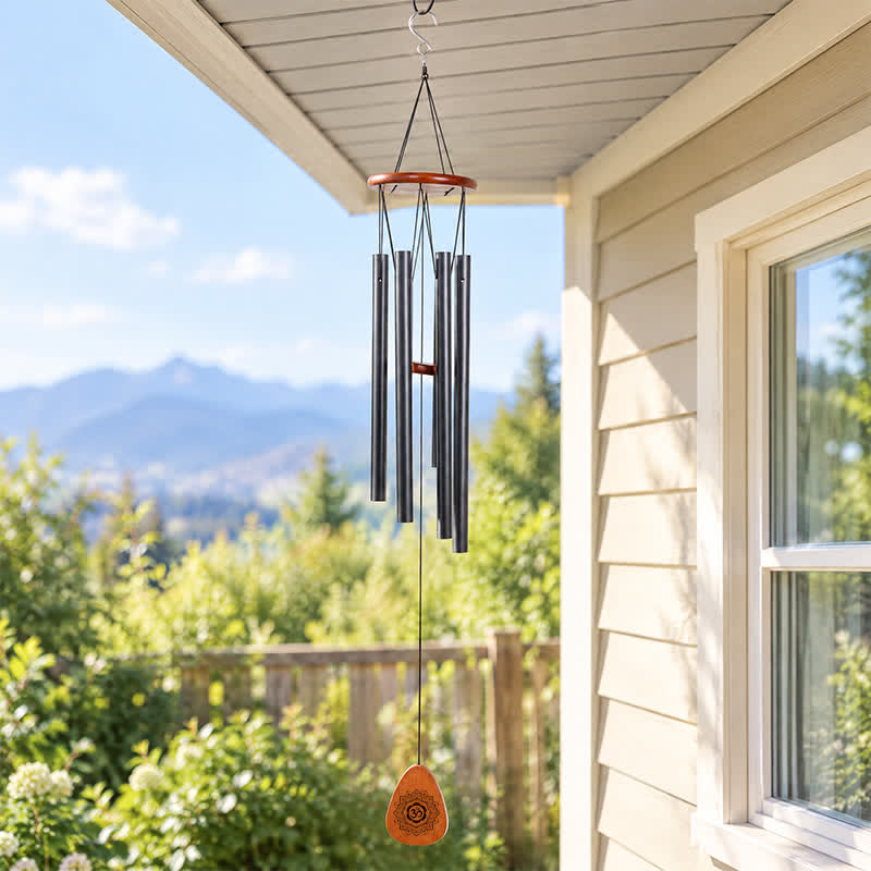 Buddha Stones OM Mandala Mindfulness Aluminum And Wood Serenity Wind Chime - image 1