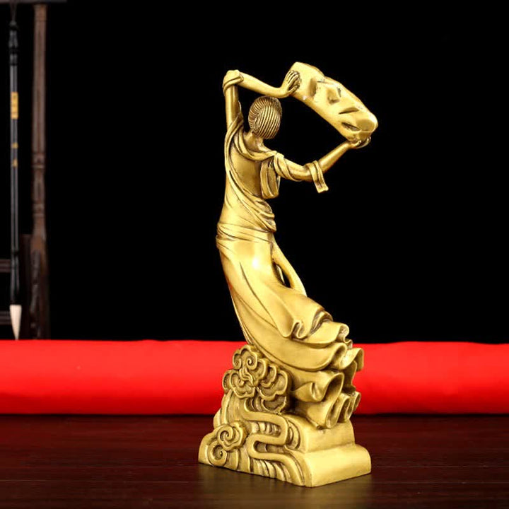 Buddha Stones Bodhisattva Nuwa Mends The Sky Protection Copper Statue Decoration - image 5