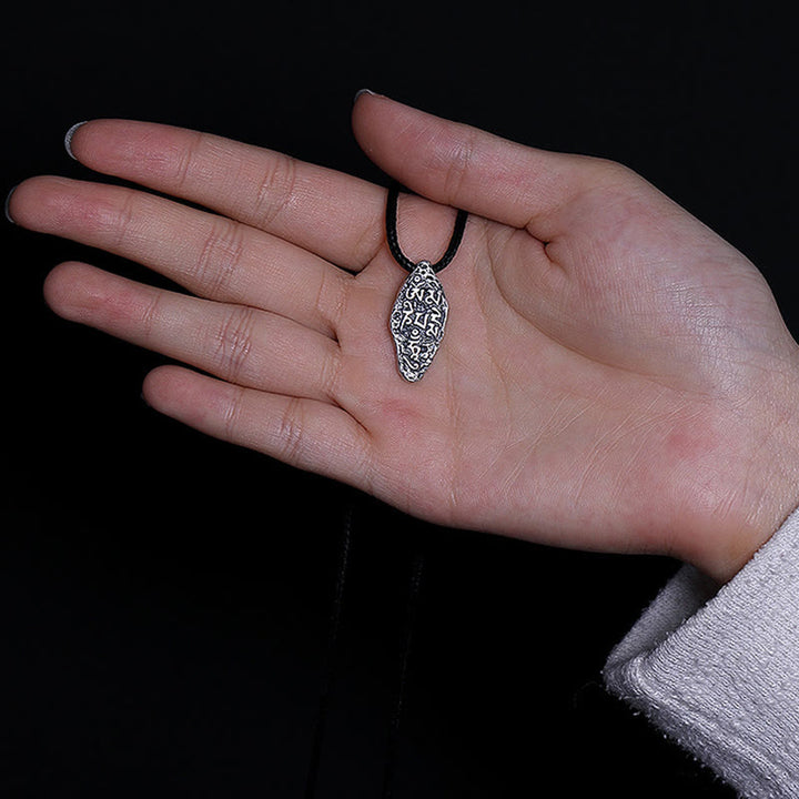 Buddha Stones Tibetan 925 Sterling Silver Om Mani Padme Hum Dorje Vajra Engraved Strength Necklace Pendant - image 13