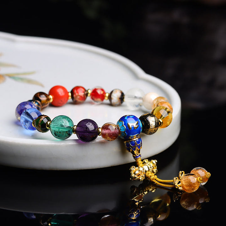 Buddha Stones Tibetan Colorful Incense Ash Liuli Glass Bead Om Mani Padme Hum Dorje Vajra 18 Beads Wrist Mala - image 10