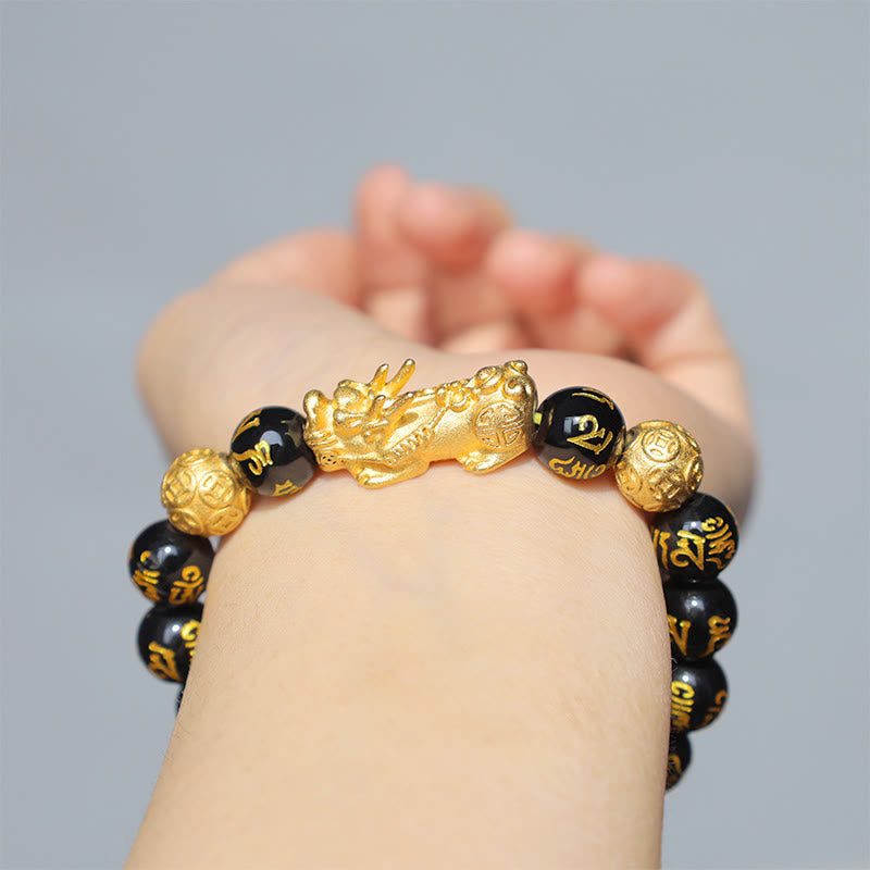 Buddha Stones FengShui PiXiu Obsidian Wealth Bracelet - image 14