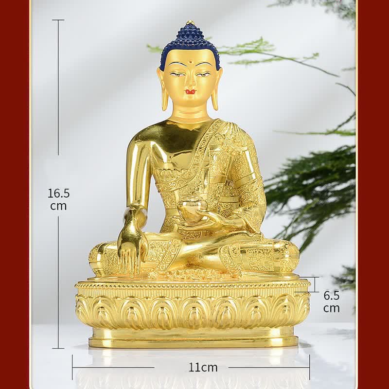Buddha Stones Buddha Shakyamuni Figurine Enlightenment Copper Statue Home Offering Decoration - image 6