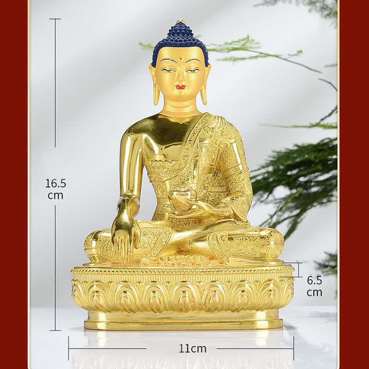 Buddha Stones Buddha Shakyamuni Figurine Enlightenment Copper Statue Home Offering Decoration - image 6