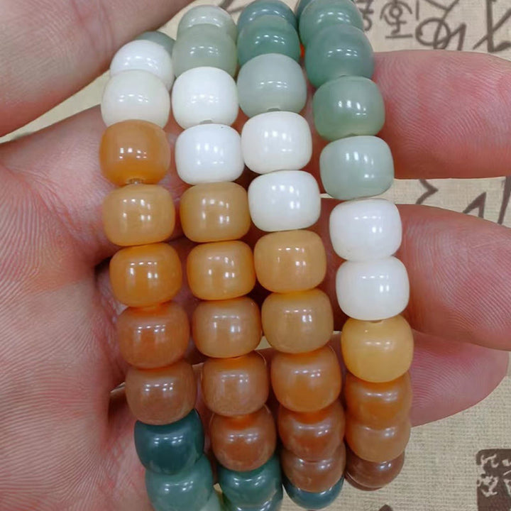 Buddha Stones 108 Mala Beads Gradient Bodhi Seed Green Tara Buddha Engraved Peace Harmony Bracelet - image 7