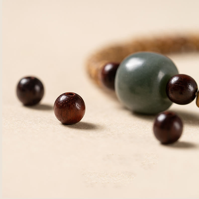 Buddha Stones Bodhi Seed Small Leaf Red Sandalwood Wisdom Bracelet - image 5