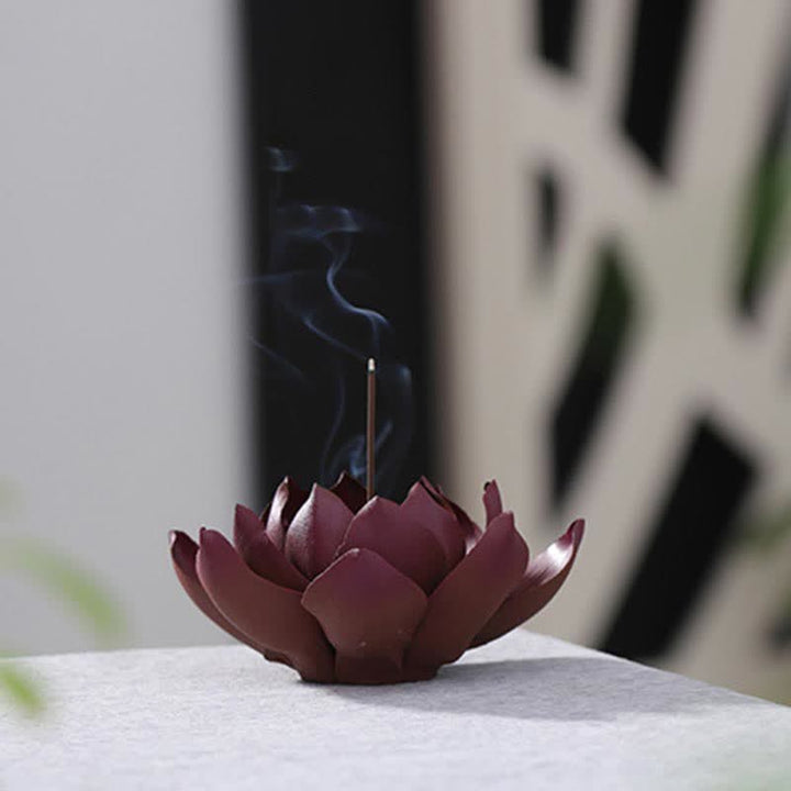Buddha Stones Tibetan Lotus Positive Peace Incense Burner Decoration - image 4