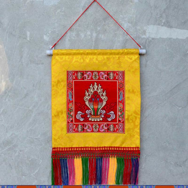 Vajra Auspicious Symbols Spiritual Power Wall Art - The Chintamani Jewel - Red - image 11