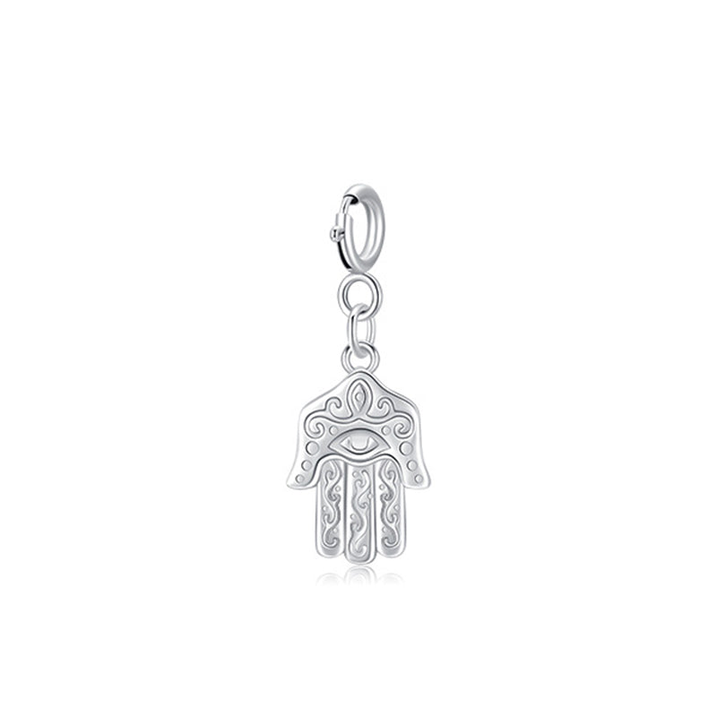 925 Sterling Silver Evil Eye Hamsa Symbol Prosperity Luck Chain Necklace Pendant - HAMSA Silver(Pendant Only) - image 6