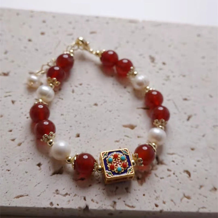 Buddha Stones Red Agate Pearl Confidence Self-acceptance Bracelet - image 14