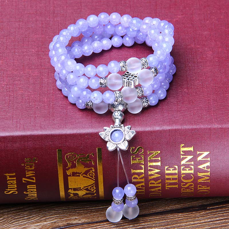 Buddha Stones Purple Jasper Bead Strength Bracelet Mala - image 1