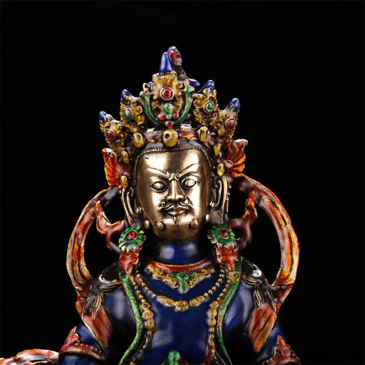 Buddha Stones Yellow Jambhala Bodhisattva Figurine Serenity Copper Statue Home Decoration - image 5