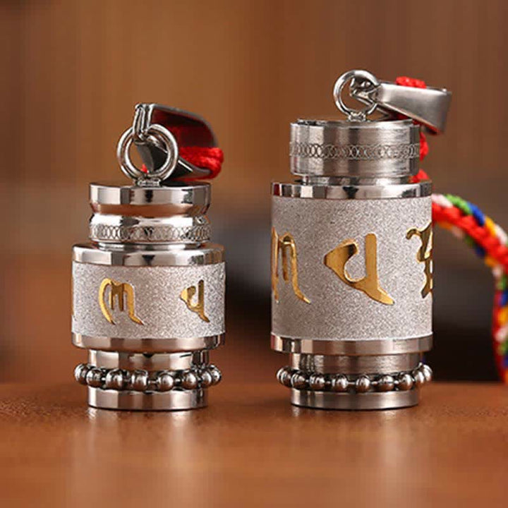 Buddha Stones Tibet Om Mani Padme Hum Shurangama Mantra Titanium Steel Wisdom Amulet Necklace Pendant - image 24