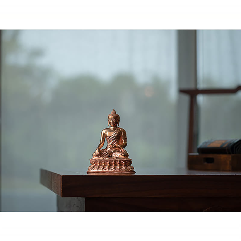 Buddha Stones Gautama Shakyamuni Buddha Figurine Serenity Copper Statue Home Decoration - image 12