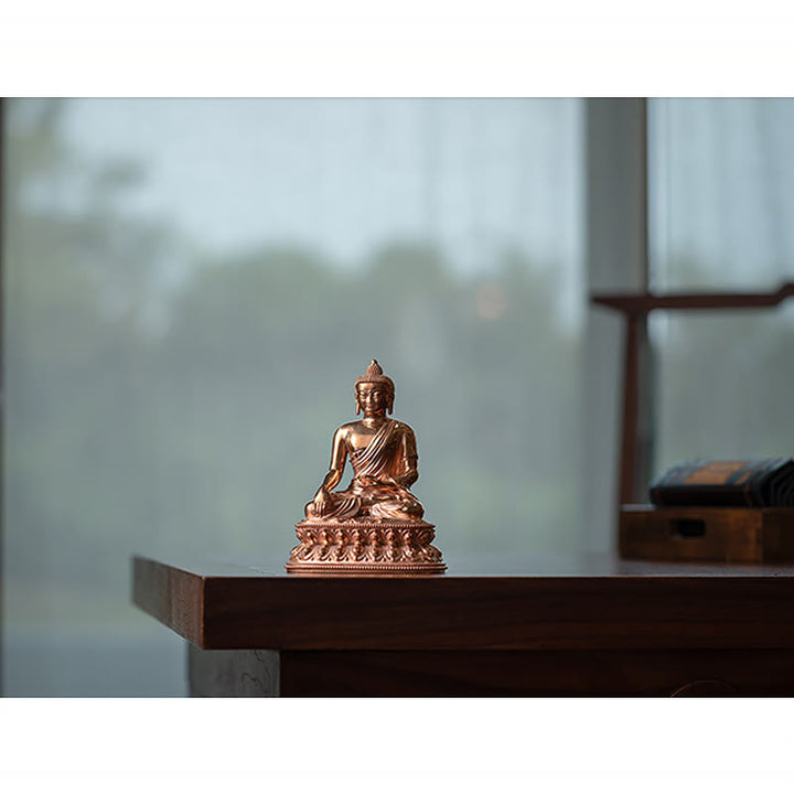 Buddha Stones Gautama Shakyamuni Buddha Figurine Serenity Copper Statue Home Decoration - image 12