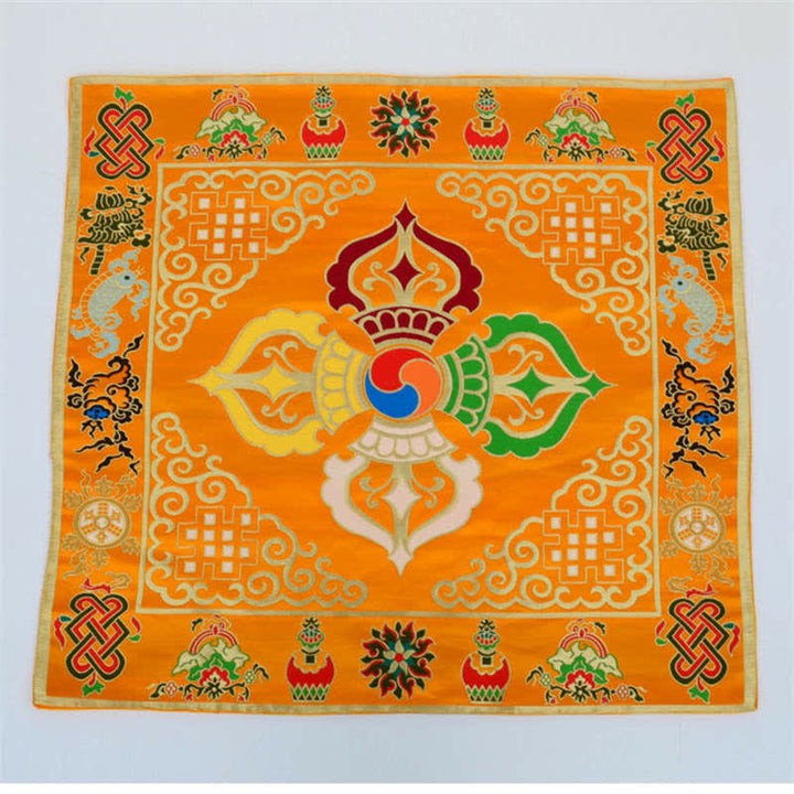 Flower Endless Knot Prayer Altar Mat Healing Meditation 8 Auspicious Symbols Mat Table Runner - image 22