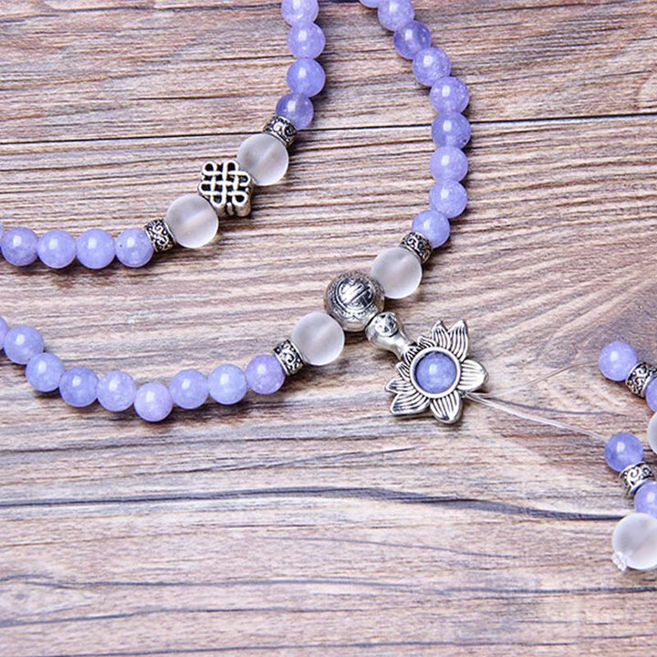 Buddha Stones Purple Jasper Bead Strength Bracelet Mala - image 9