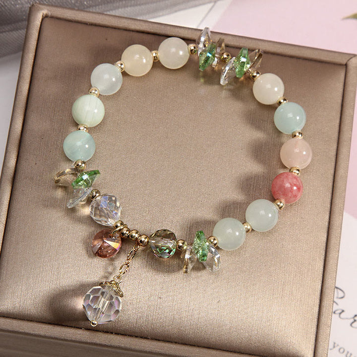 Buddha Stones Cat's Eye Pink Crystal Peace Charm Bracelet - image 6