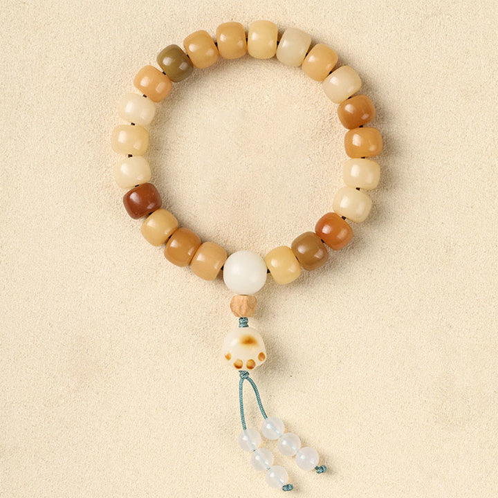 Buddha Stones Natural Bodhi Seed The Lord of the Corpse Forest Om Mani Padme Hum Wisdom Bracelet - Bodhi Seed&Cat Claw Tassel - image 17