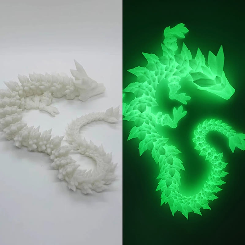Buddha Stones Feng Shui Dragon Luminous 3D Printed Dragon Luck Success Home Decoration - Luminous Green Dragon 60cm - image 18