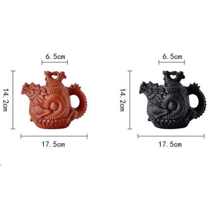 Vintage Dragon Phoenix Ceramic Teapot - image 16