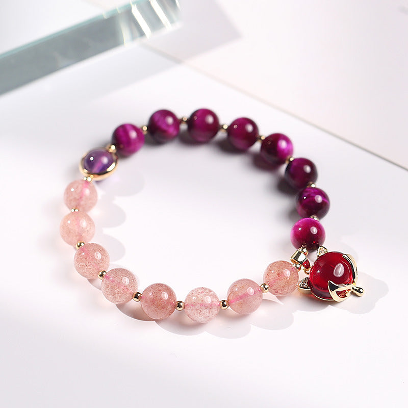 Buddha Stones Natural Strawberry Quartz Pixiu Love Bracelet - image 1