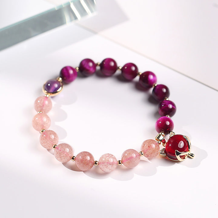 Buddha Stones Natural Strawberry Quartz Pixiu Love Bracelet - image 1