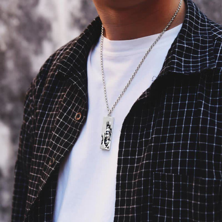 Buddha Stones Tathagata Buddha Strength Protection Amulet Lucky Vintage Style Pendant Necklace - image 6