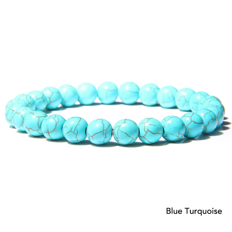 Natural Agate Stone Crystal Balance Beaded Bracelet - Blue Turquoise - image 29
