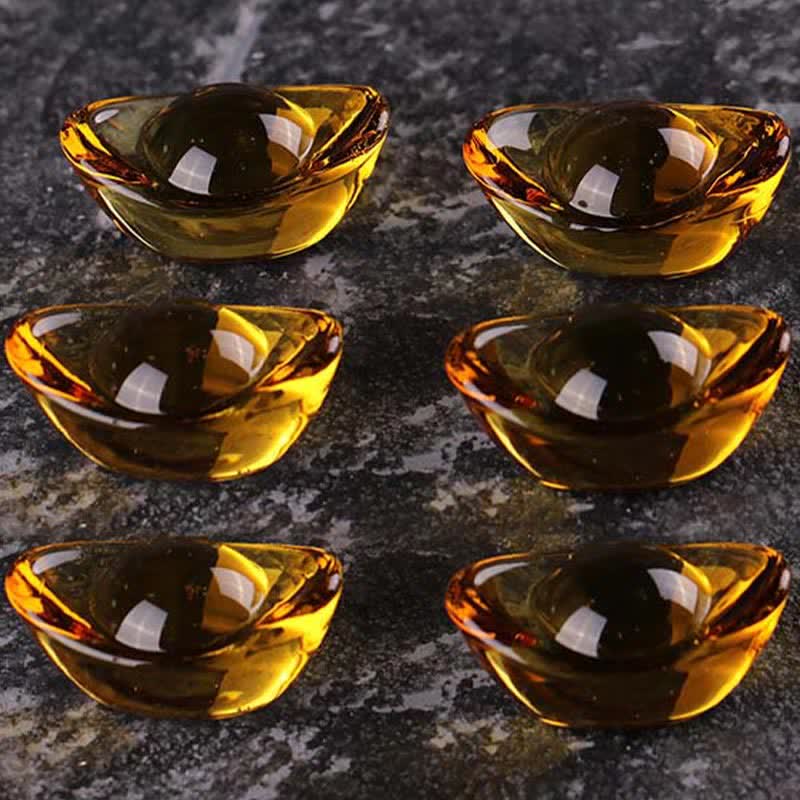 Buddha Stones Handmade Liuli Crystal Treasure Bowl Art Piece Home Decoration - image 14